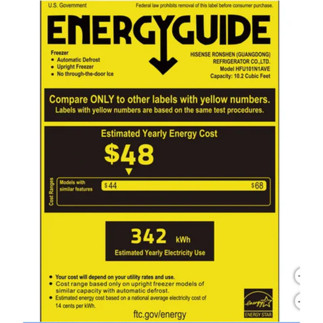 HISENSE Freezer 10.2' Vertical Inverter