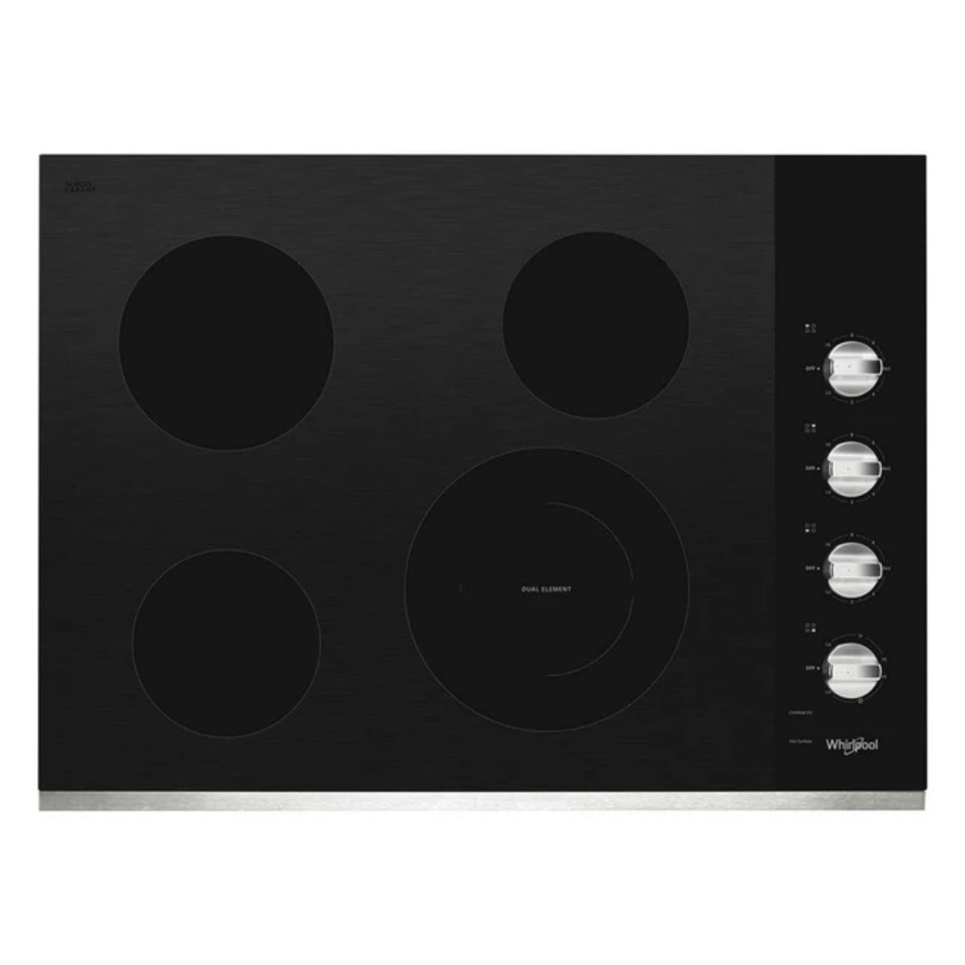 WHIRLPOOL Stainless Steel 30" Tope Eléctrica Cerámica