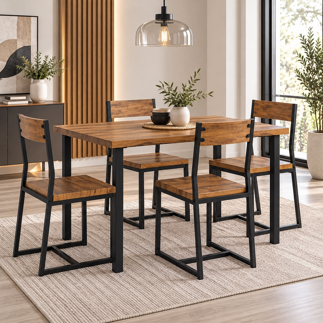 1182 Comedor Marrón 4 Sillas